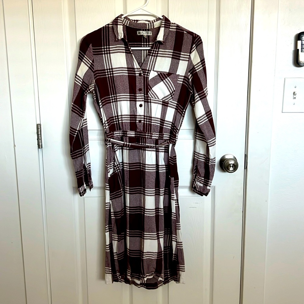 Plaid button down dress